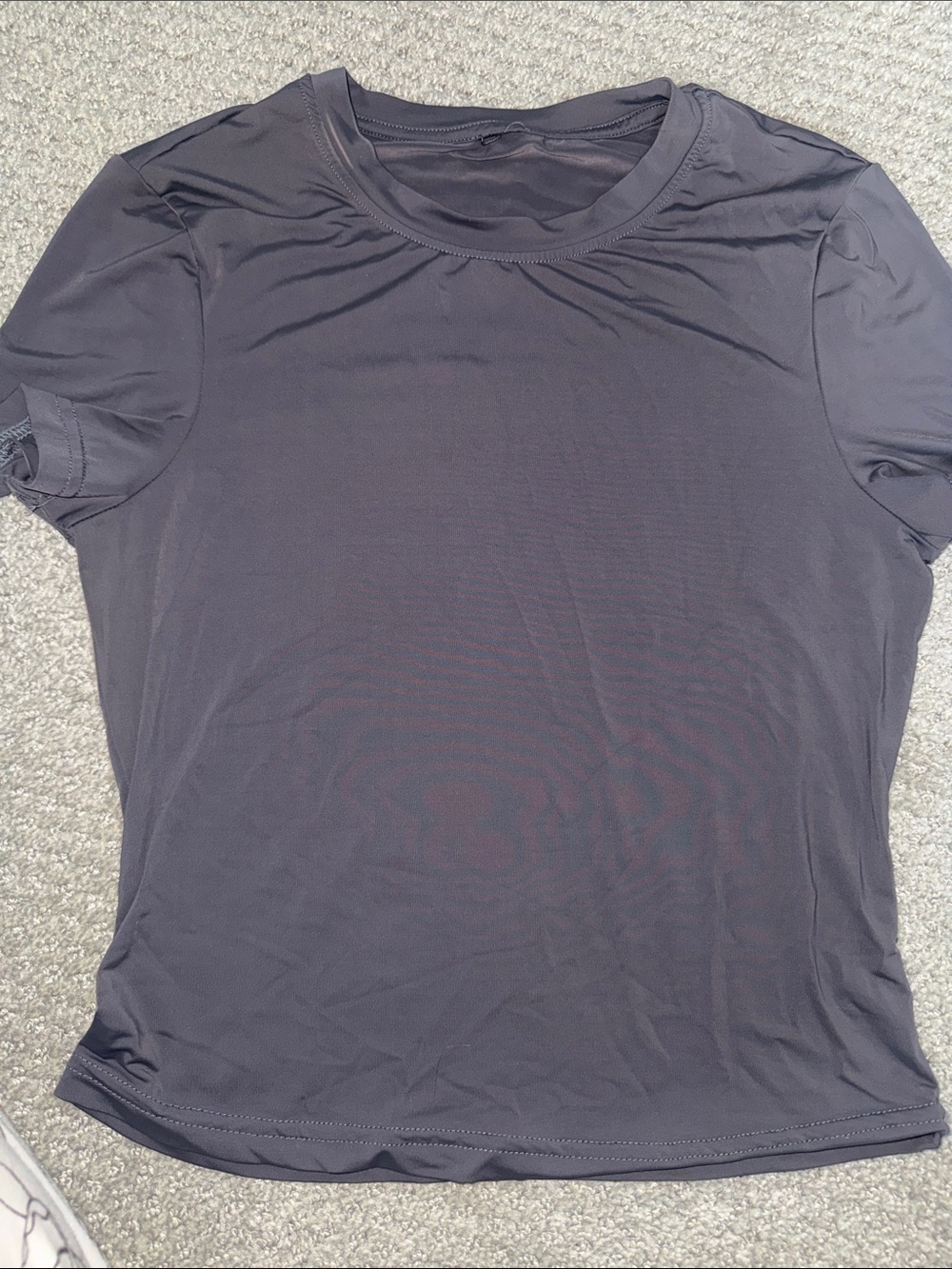 SKIMS Short Sleeve Crewneck Tee in Charcoal Gray